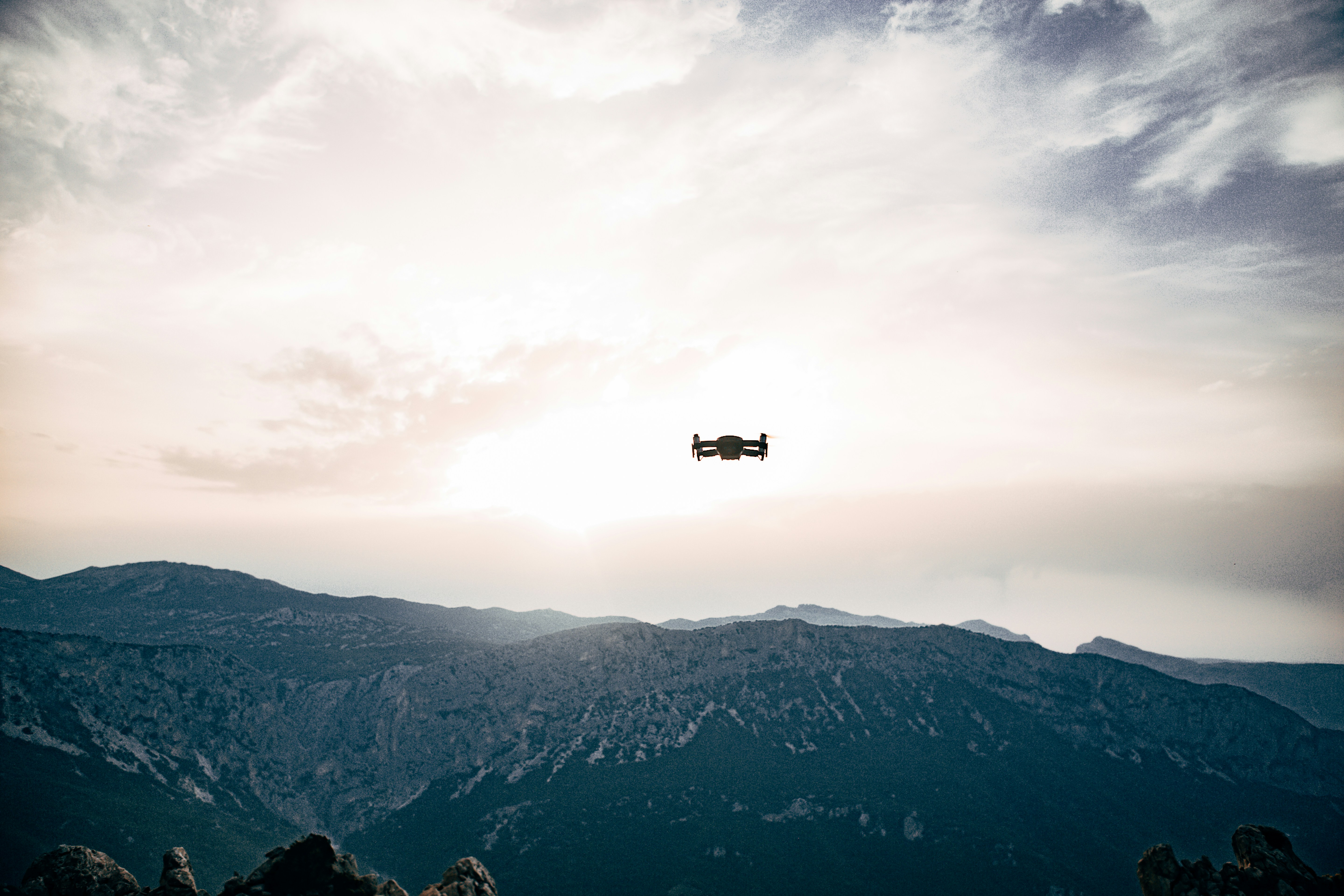 Drone over the mountains